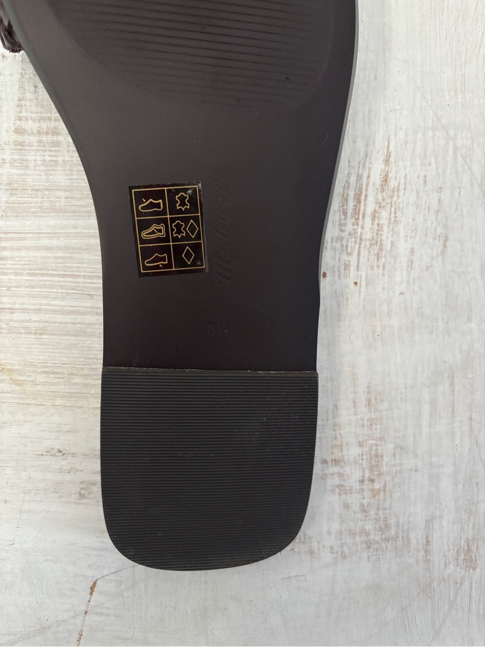 Madewell Cora Slide Sandal Woven Leather Dark Brown Size 8.5 - Picture 9 of 10